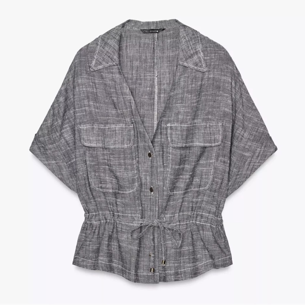 Zara Linen Button Down Shirt for Women